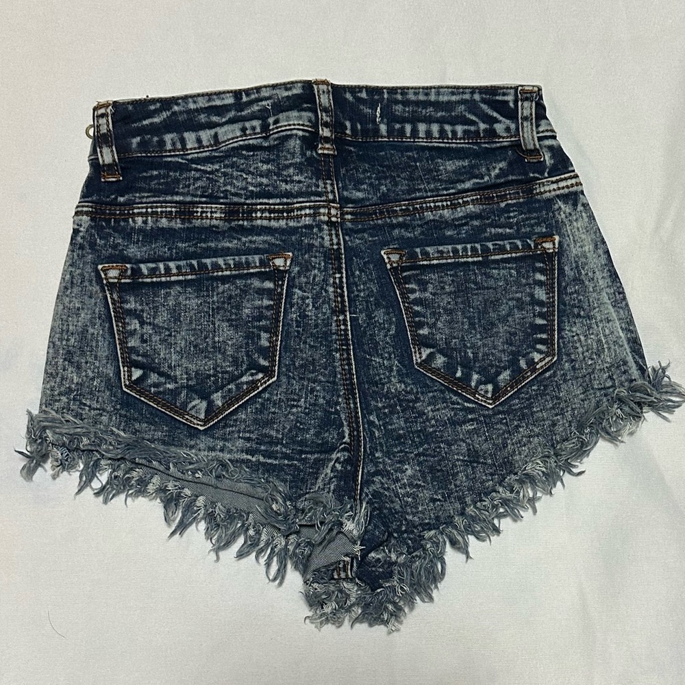 Women's High Waisted Ripped Denim Shorts size S  pre-owned like new